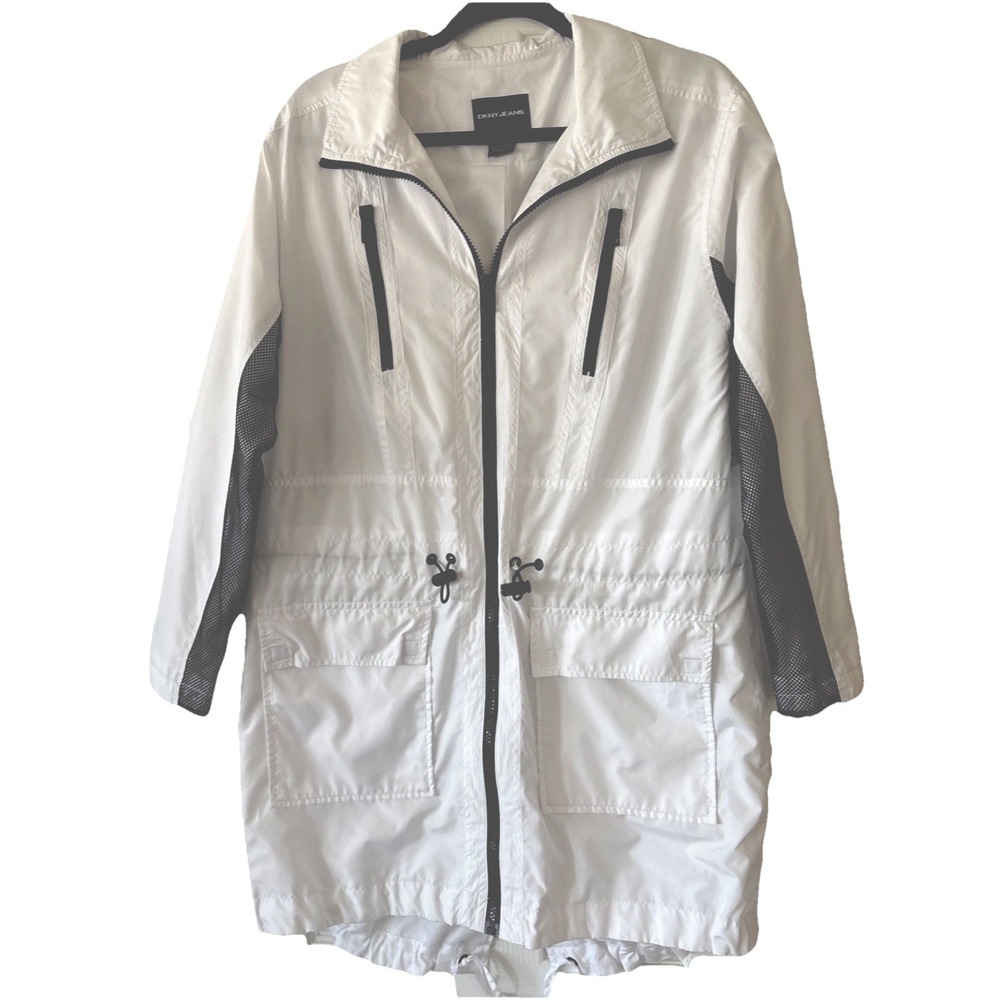 DKNY Jeans Lightweight Rain Jacket, Mid-Length, Size Small